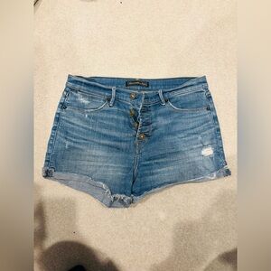 Abercrombie & Fitch Distressed Blue Jean Shorts